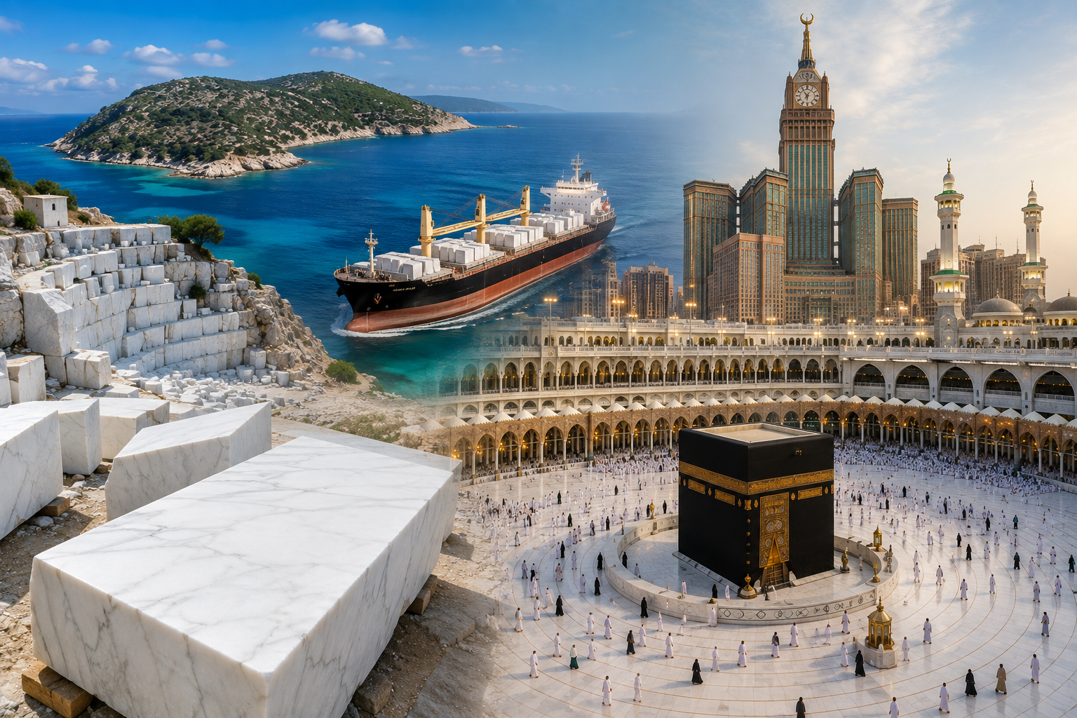 رخام تاسوس في الحرم المكي.. قصة الرخام الذي بقي باردًا تحت شمس مكة